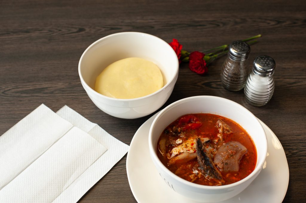 West African Food Fufu and Red Stew